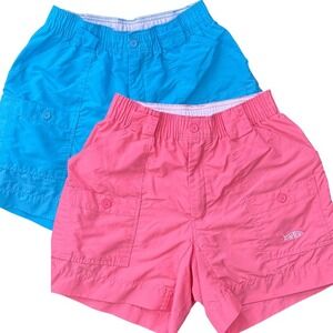 AFTCO‎ Women's Outdoor Fishing Shorts Bundle Size 30 Pink Blue Nylon Utility